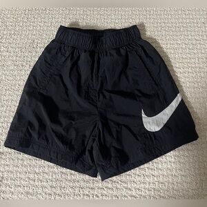 Nike Black Athletic Shorts with White Swoosh